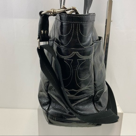 Coach Patent Leather Weekender, Signature C Diaper or Travel Bag - Picture 11 of 17